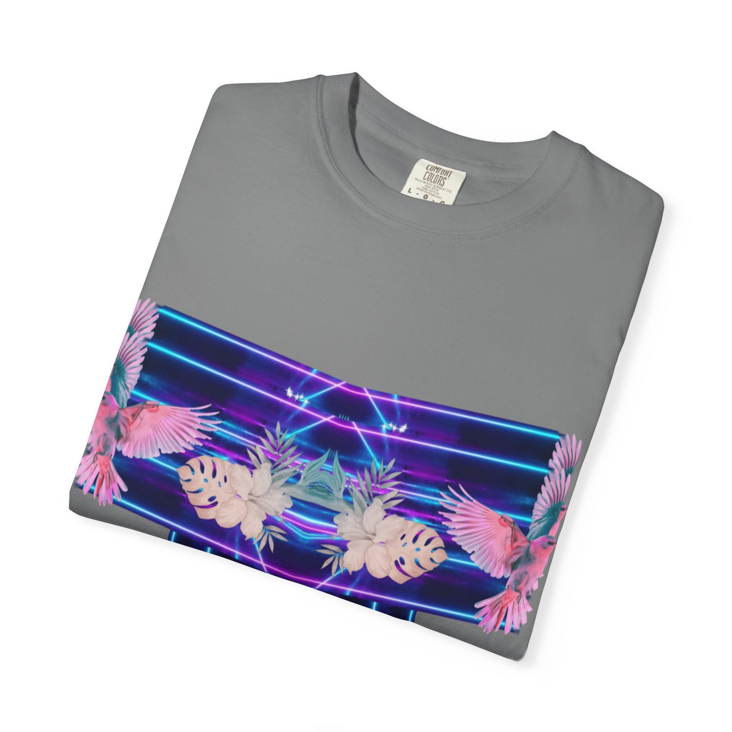 pink robin Hawaii flowers,Unisex Garment-Dyed T-shirt