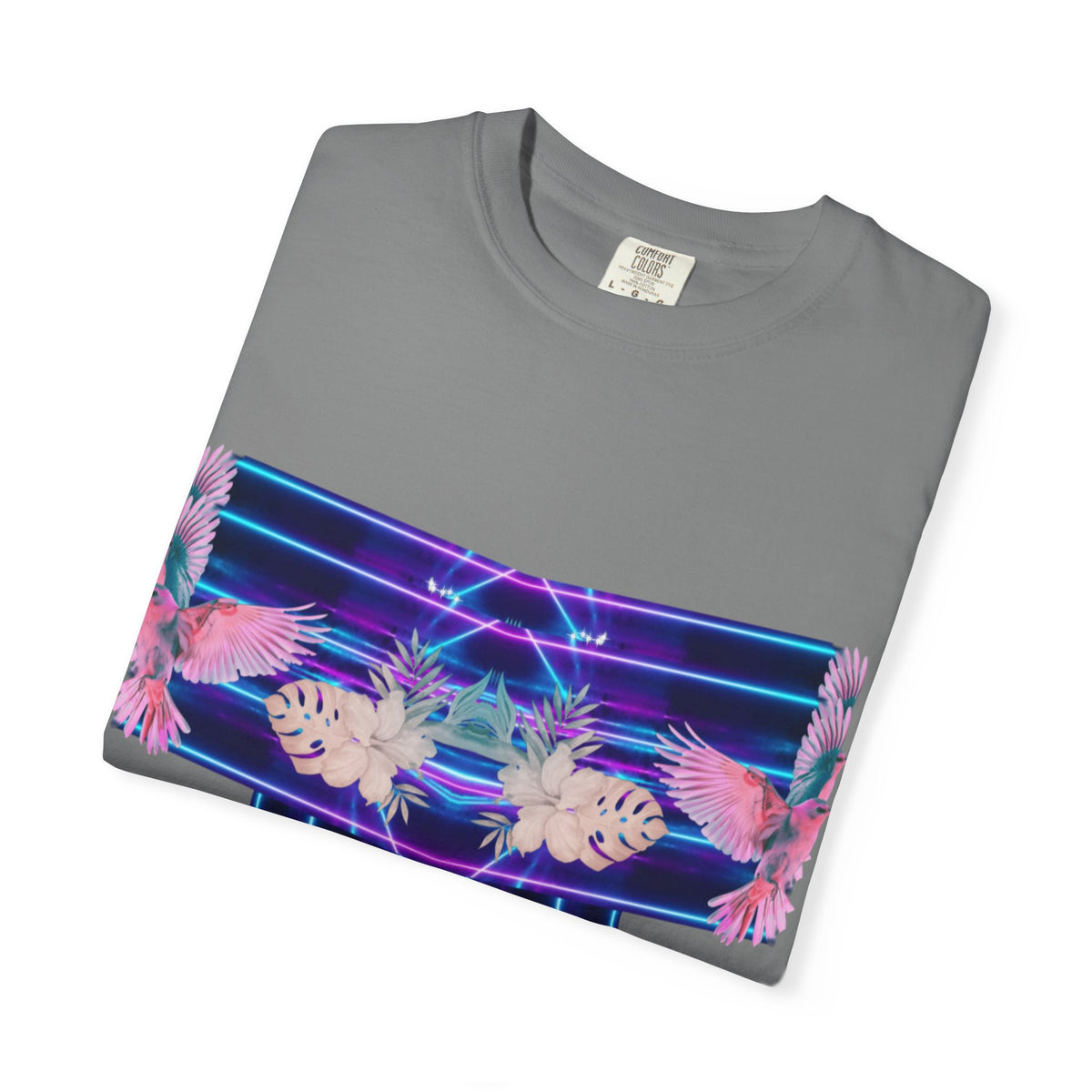 pink robin Hawaii flowers,Unisex Garment-Dyed T-shirt