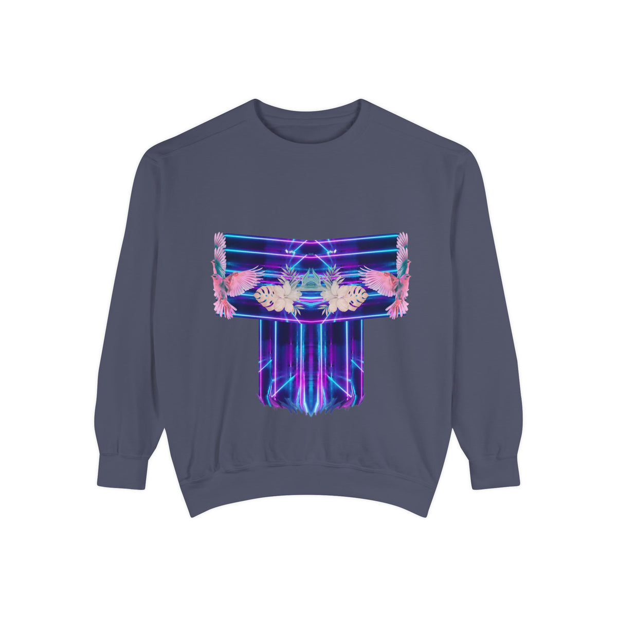 Pink bird.Abstract Neon Prism Sweatshirt