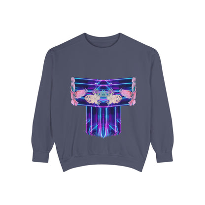 Pink bird.Abstract Neon Prism Sweatshirt