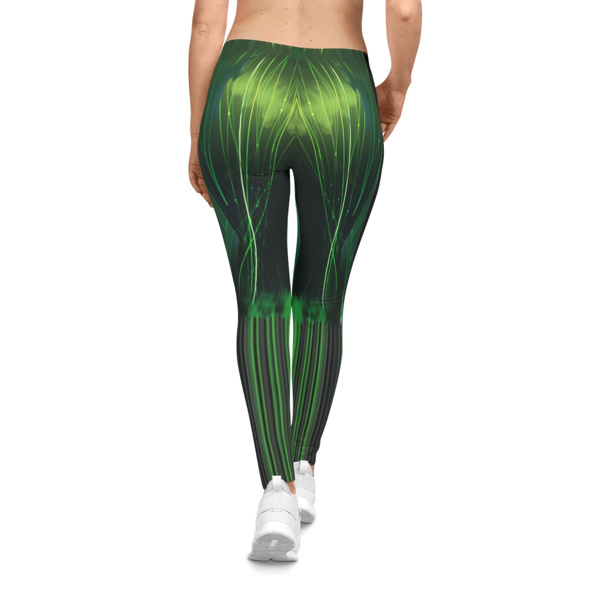 Green Emerald,Vibrant Green Workout Leggings for Women - Casual Fitness Pants
