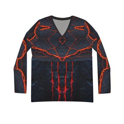 Volcanic Glow. V‑Neck Long Sleeve