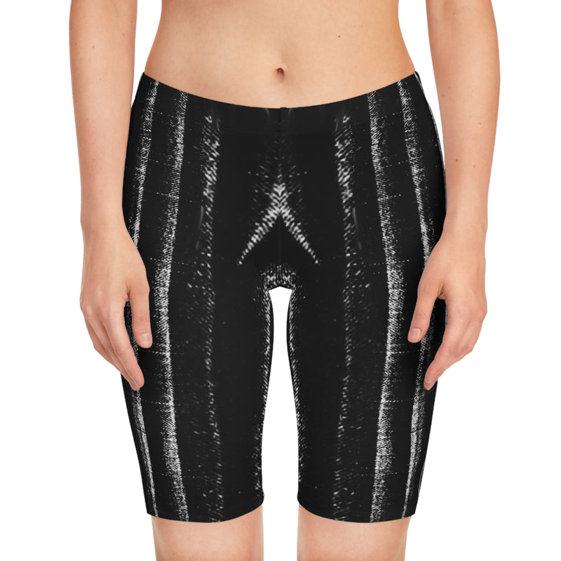 Denim Wash Bike Shorts — Women's