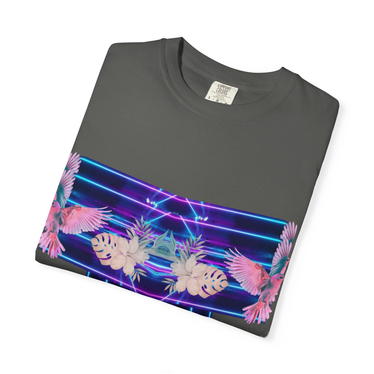 pink robin Hawaii flowers,Unisex Garment-Dyed T-shirt
