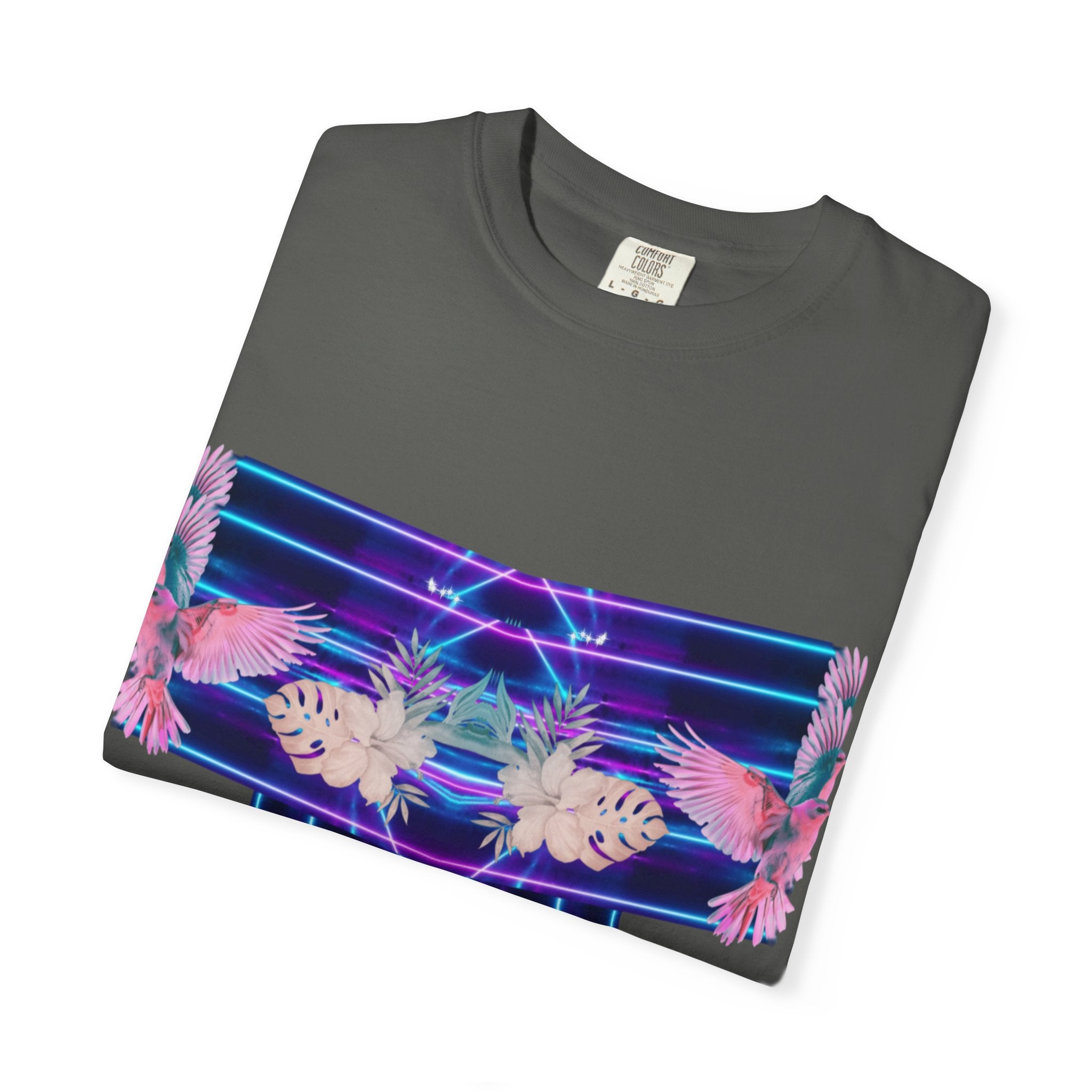 pink robin Hawaii flowers,Unisex Garment-Dyed T-shirt