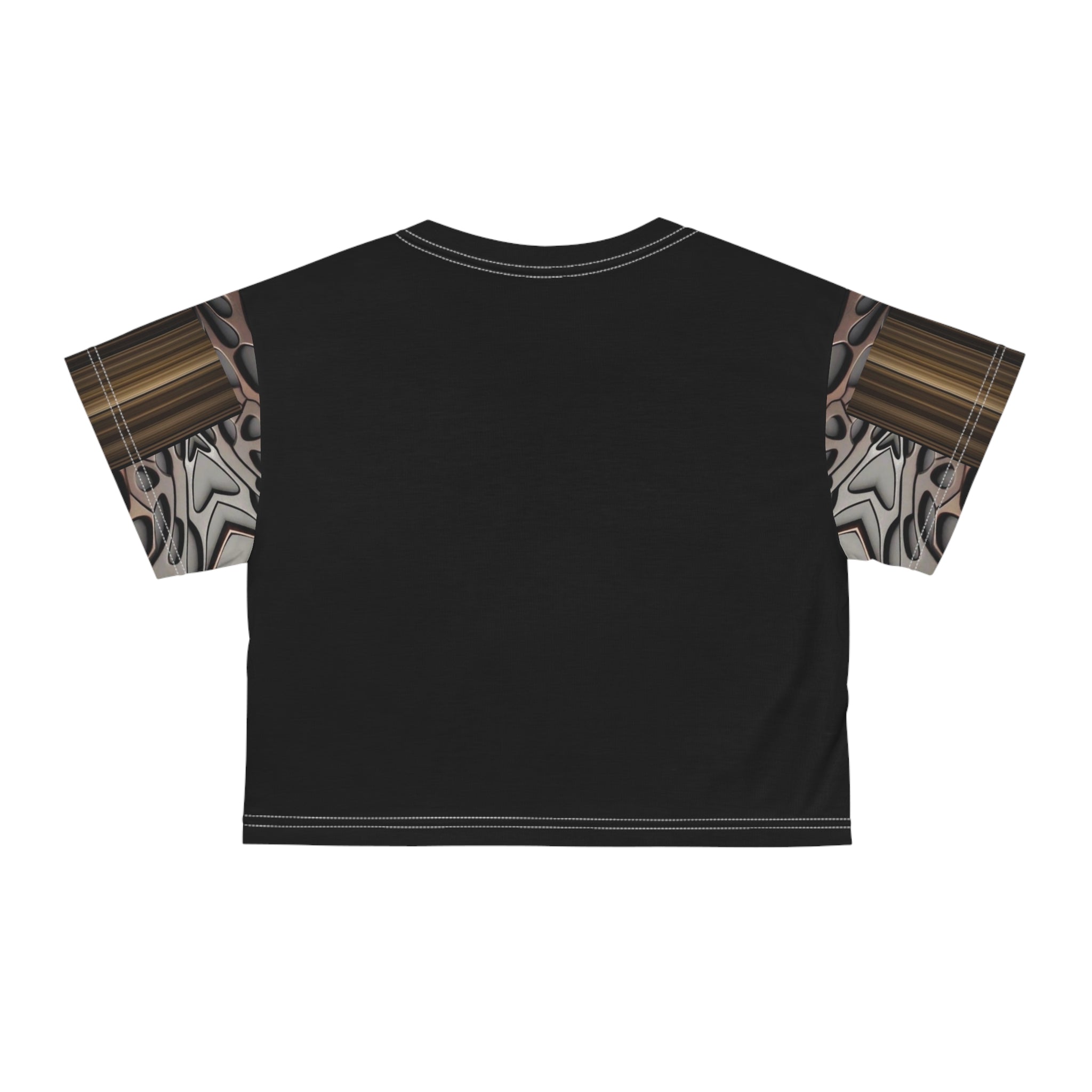 French polish,Chic Abstract Crop Tee, Artful Casual Top, Trendy Summer Tee, Unique Statement Shirt, Monochrome Modern Style, Gift for Fashion Lovers