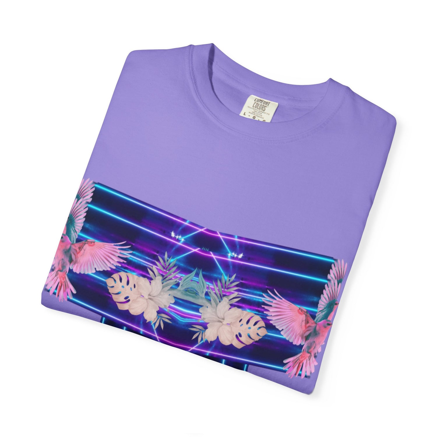 pink robin Hawaii flowers,Unisex Garment-Dyed T-shirt