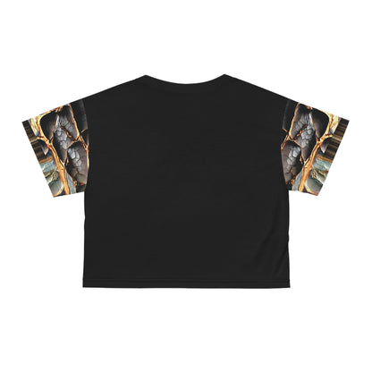 broken stone,Stylish Crop Tee - Artful 3D Abstract, Trendy Summer Apparel, Festival Wear, Casual Chic Top, Unique Gift Idea