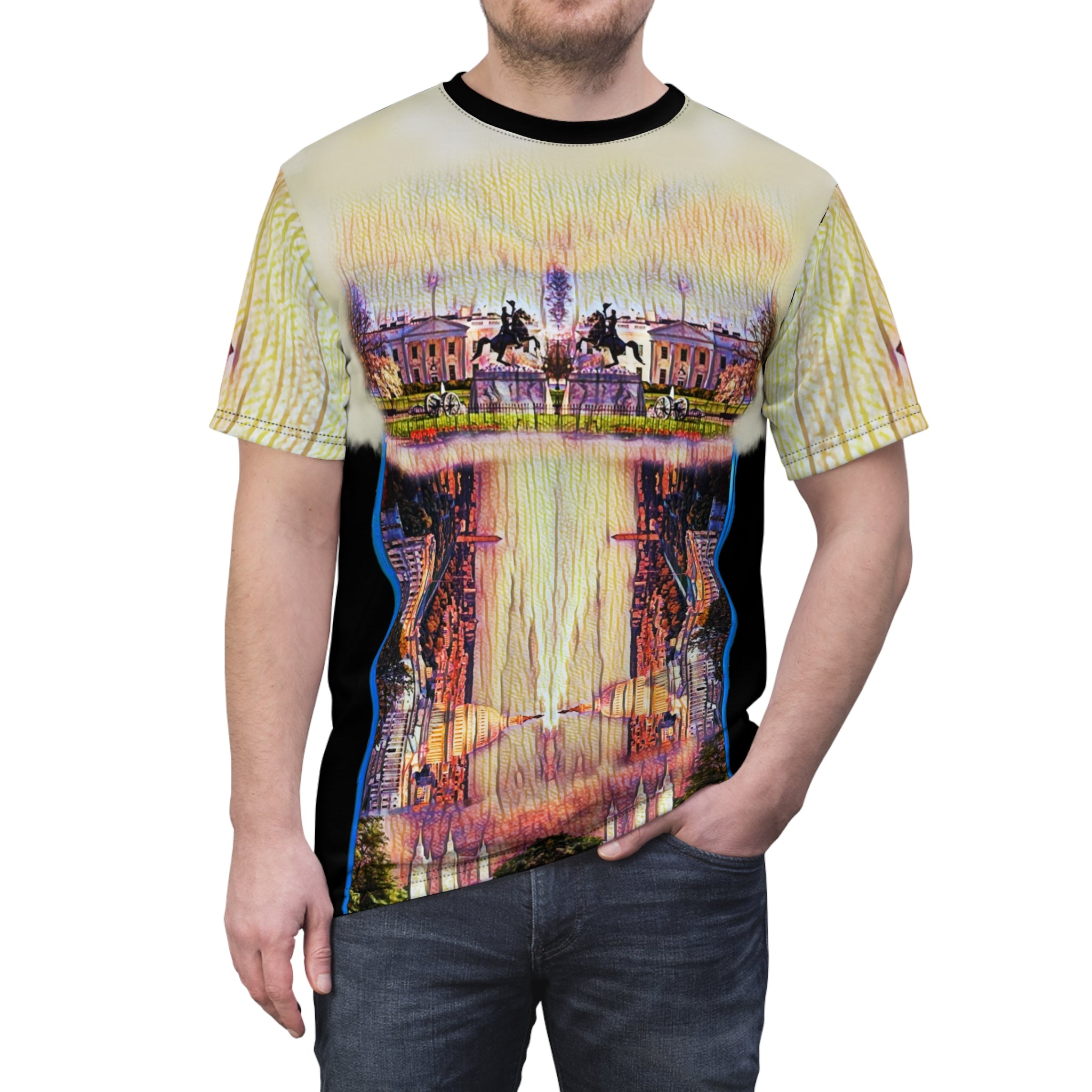 USA Washington D,C for men ,Unisex Cut &amp; Sew Tee (AOP)