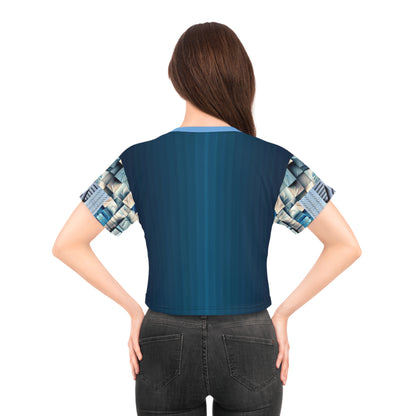 Blue stone,Artistic Crop Tee, Trendy Fashion Top, Unique Summer Shirt, Stylish Graphic Tee, Perfect Gift for Her