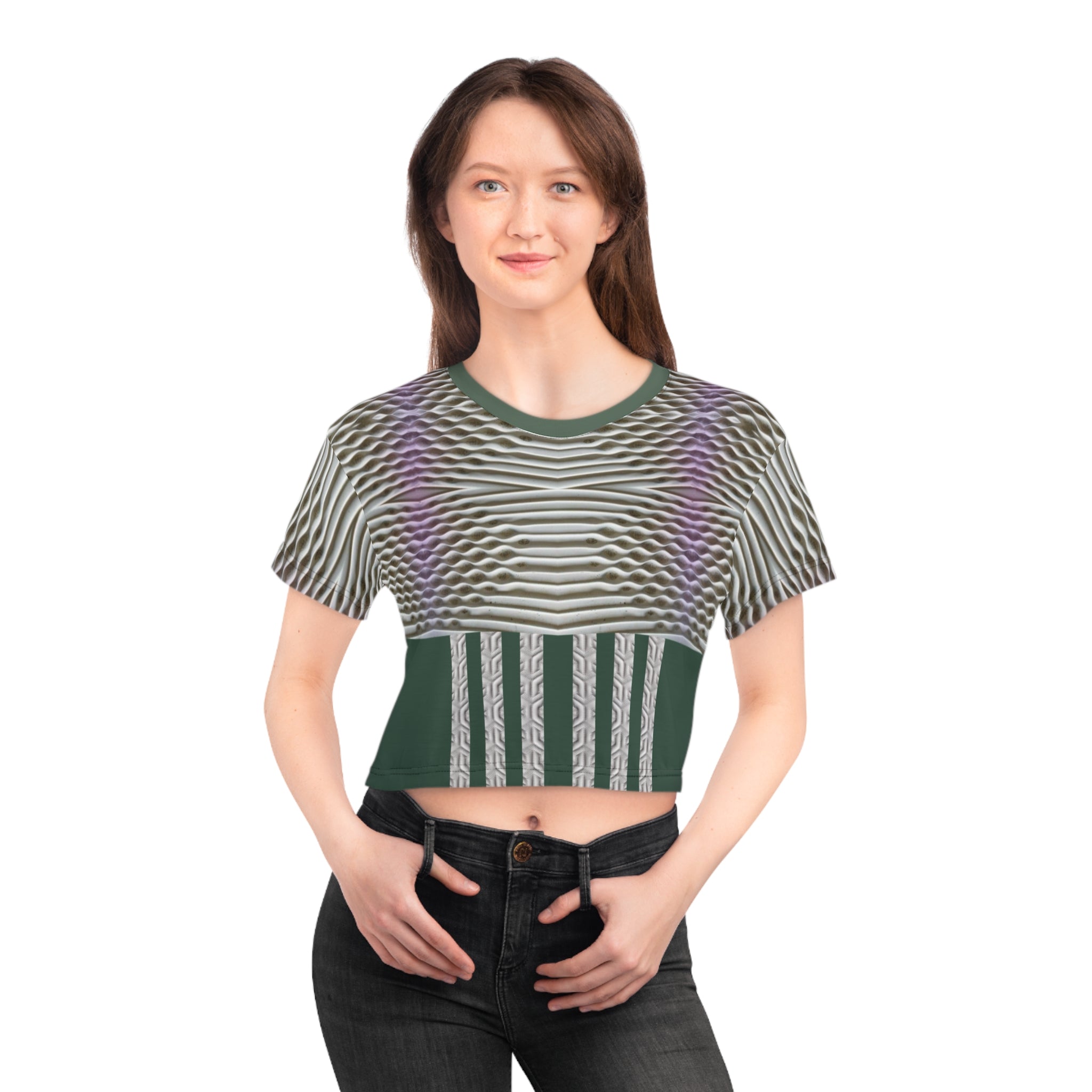 Rich green,Crop Tee (AOP)