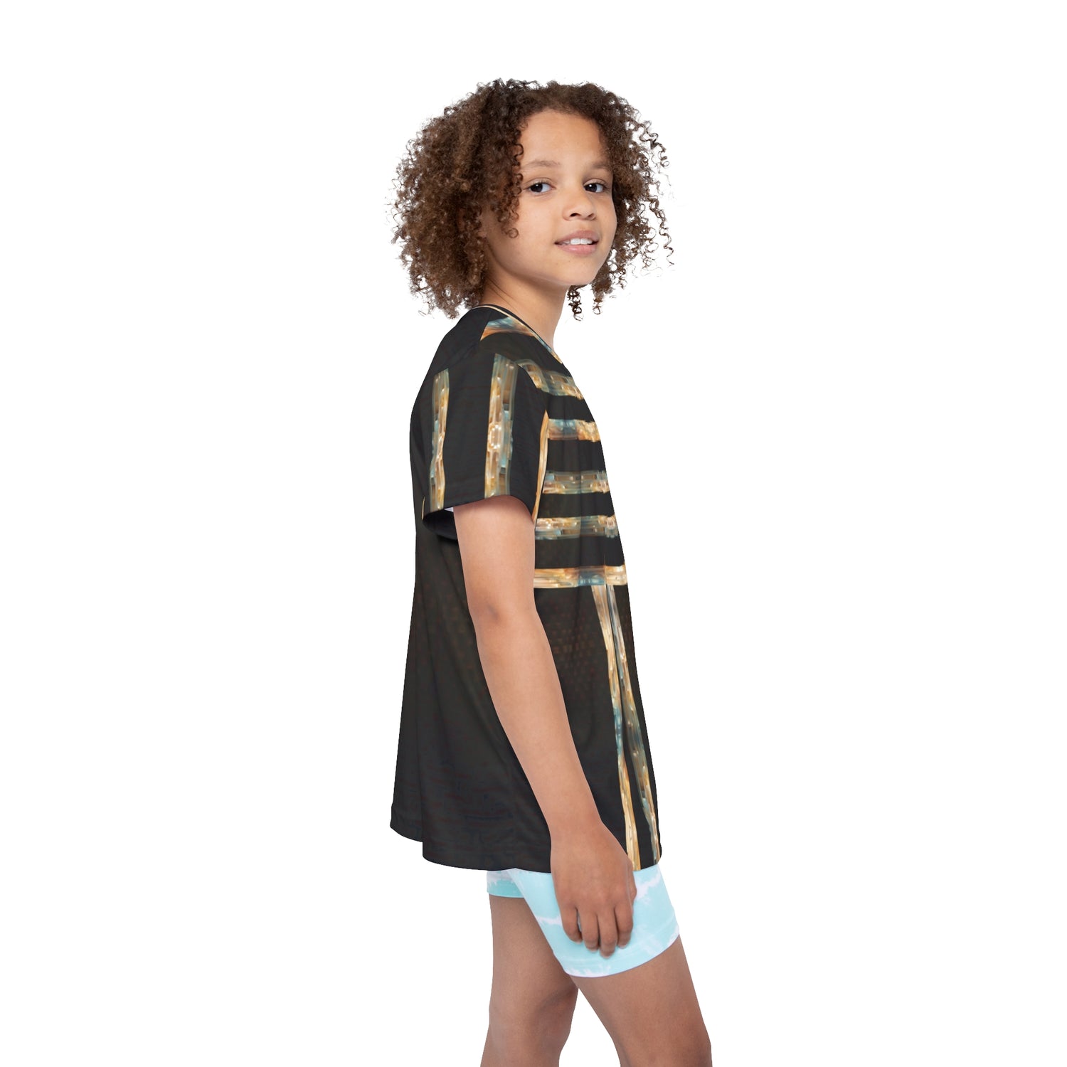 Kids Sports Jersey - Brown Marble Print