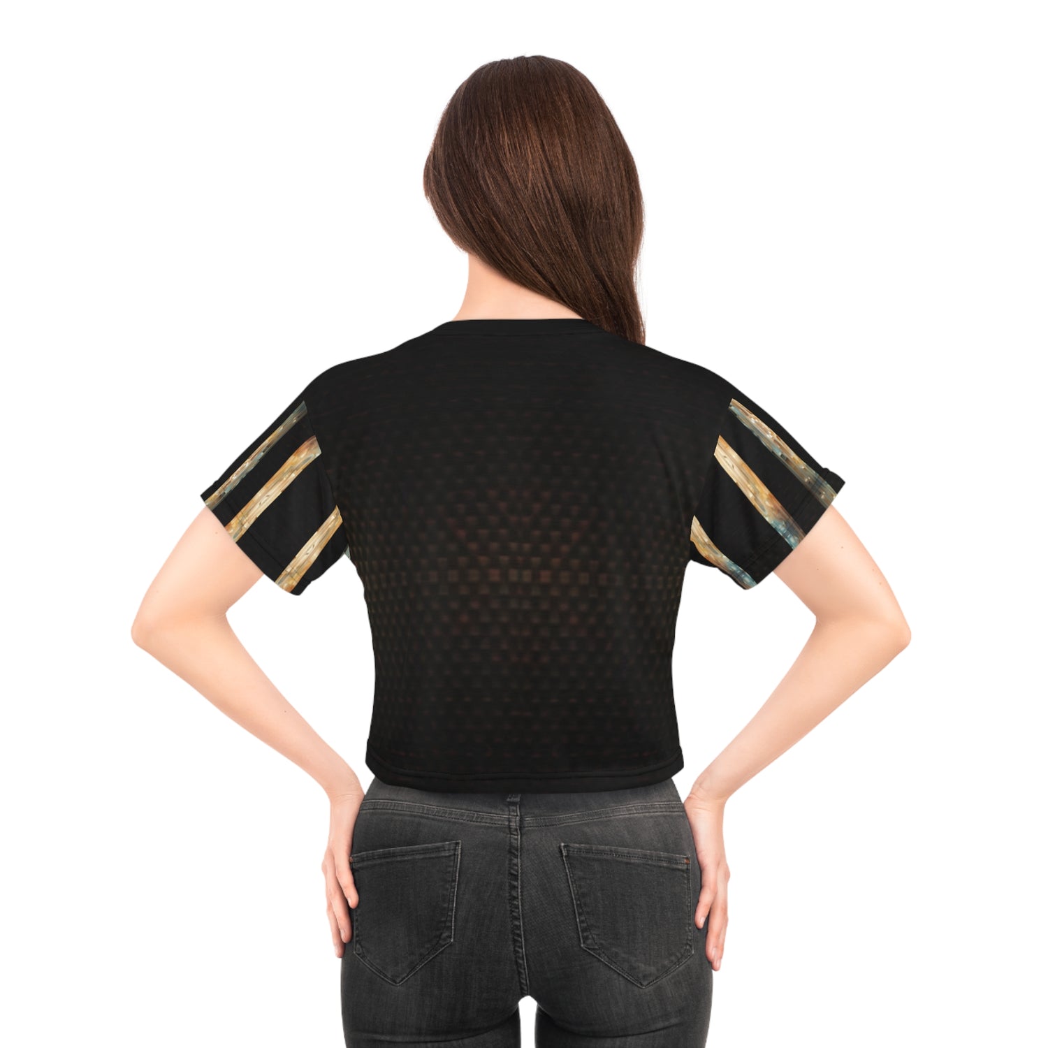 Brown Marble Crop Tee