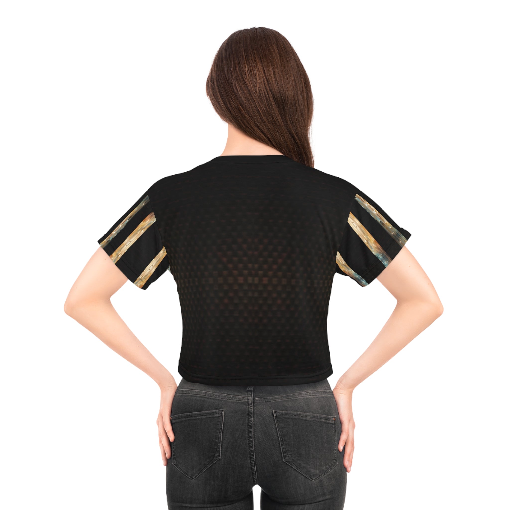 Brown Marble Crop Tee