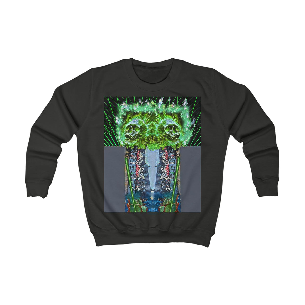 Green skeleton,Kids Sweatshirt