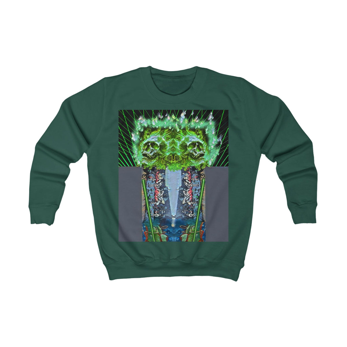 Green skeleton,Kids Sweatshirt