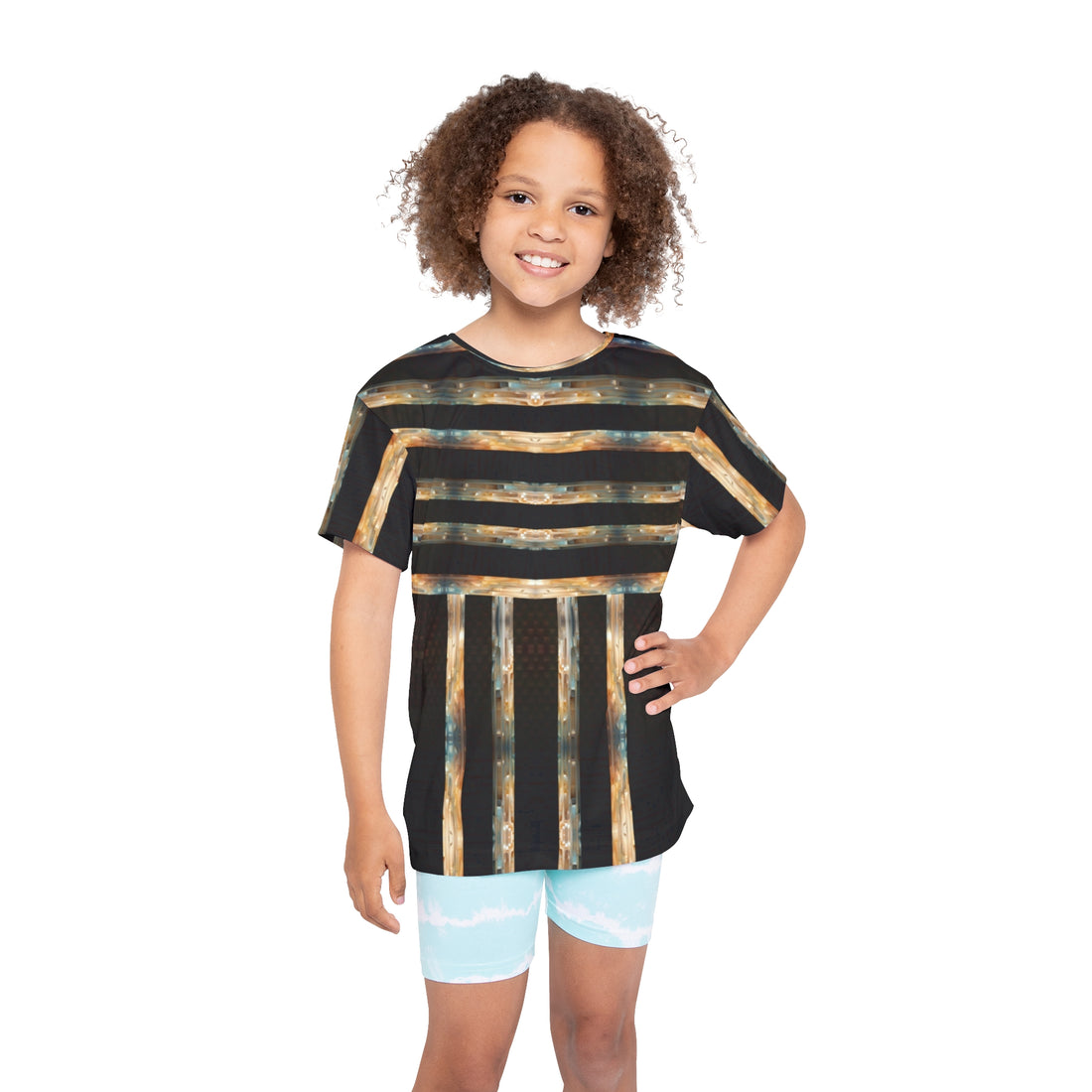 Kids Sports Jersey - Brown Marble Print