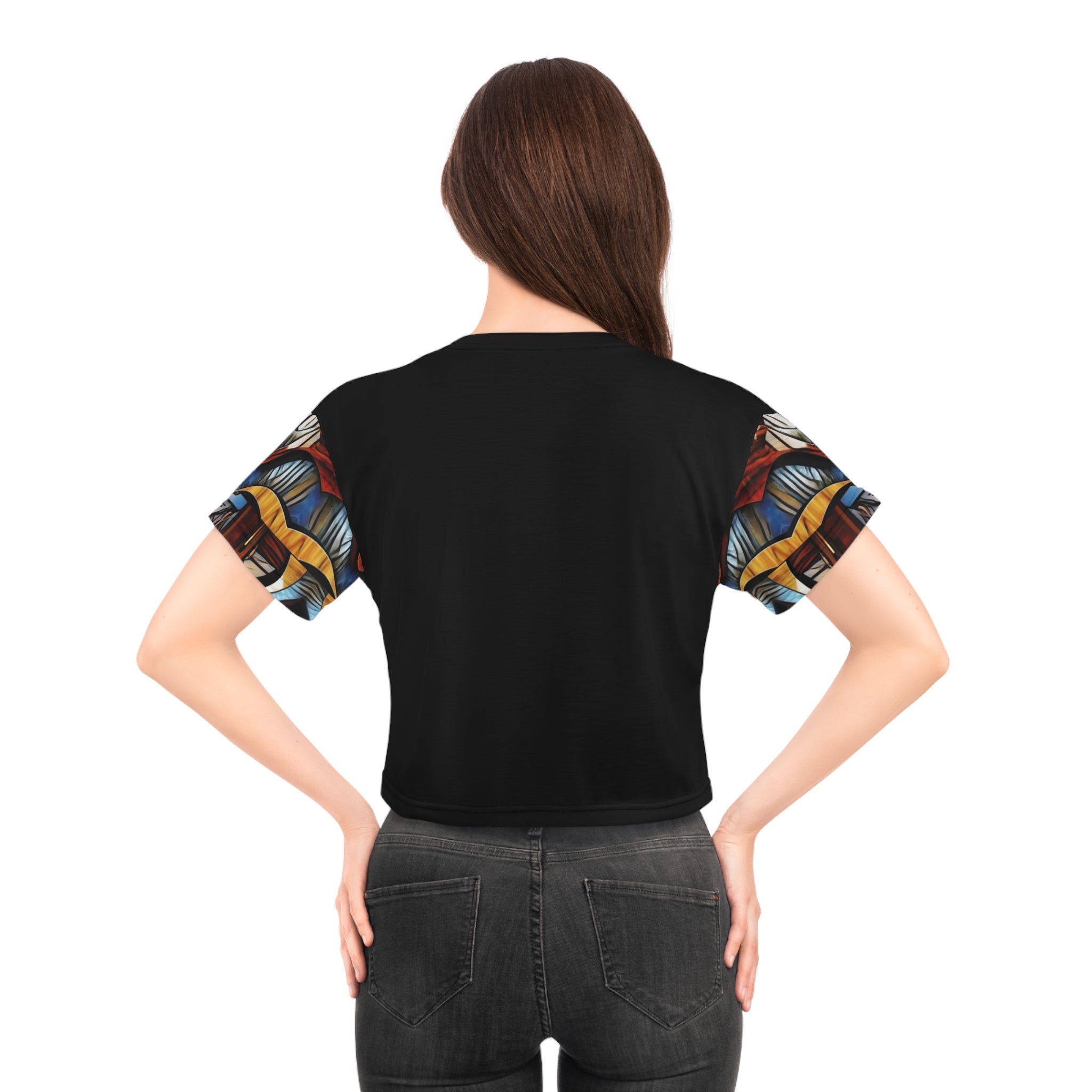 Crop Tee Art Deco with Wood Design