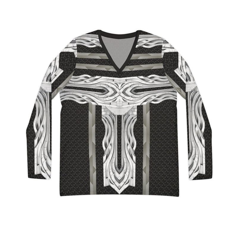 Forever Door. Women's Long Sleeve V-neck Shirt (AOP)