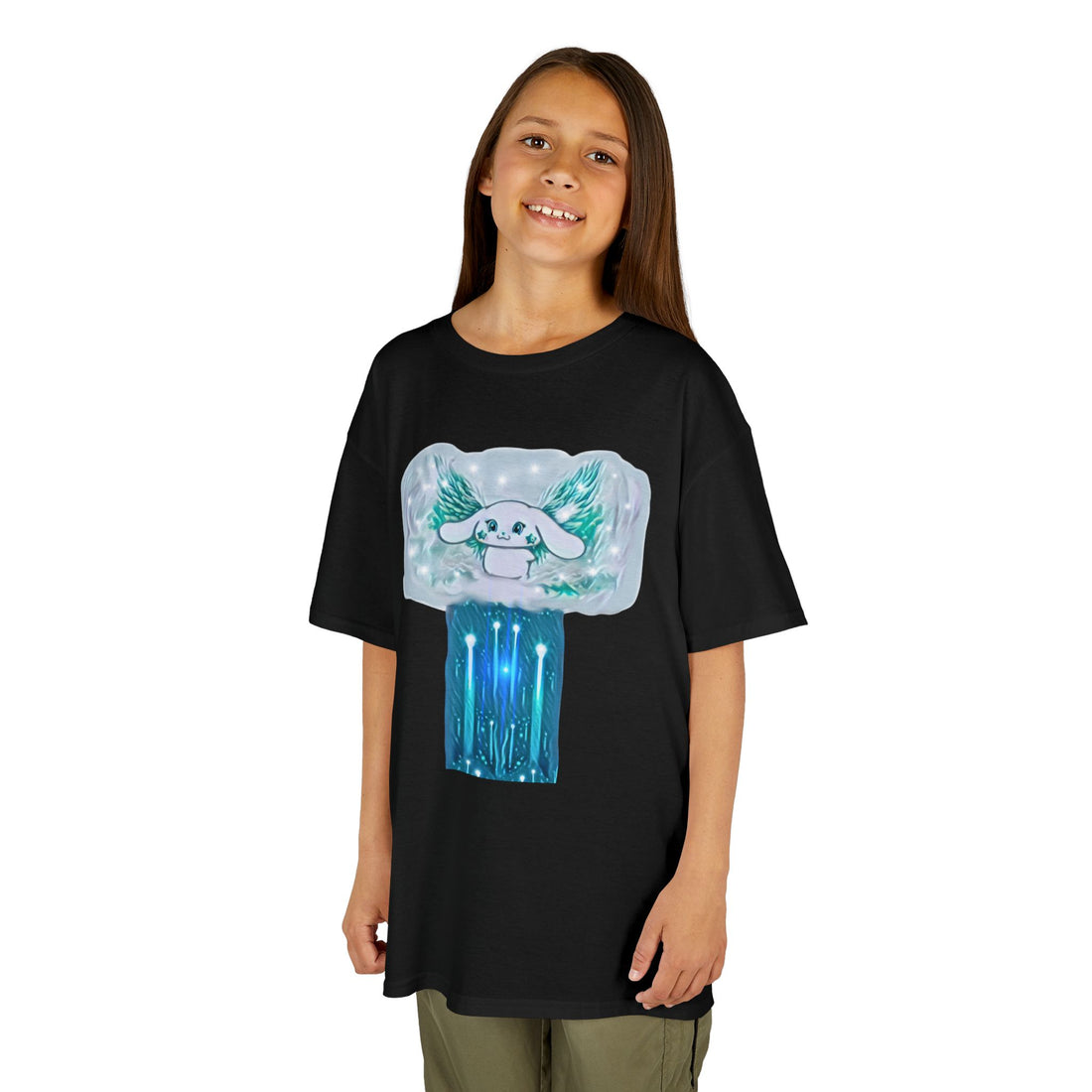 Sky the bunny,Cute Kids Tee, Turtle Graphic T-Shirt, Fun Summer Outfit, Children&