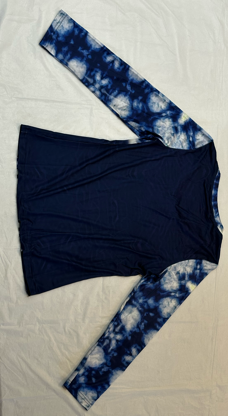 Blue tie dye,Style:O-neck,Long sleeve for Women