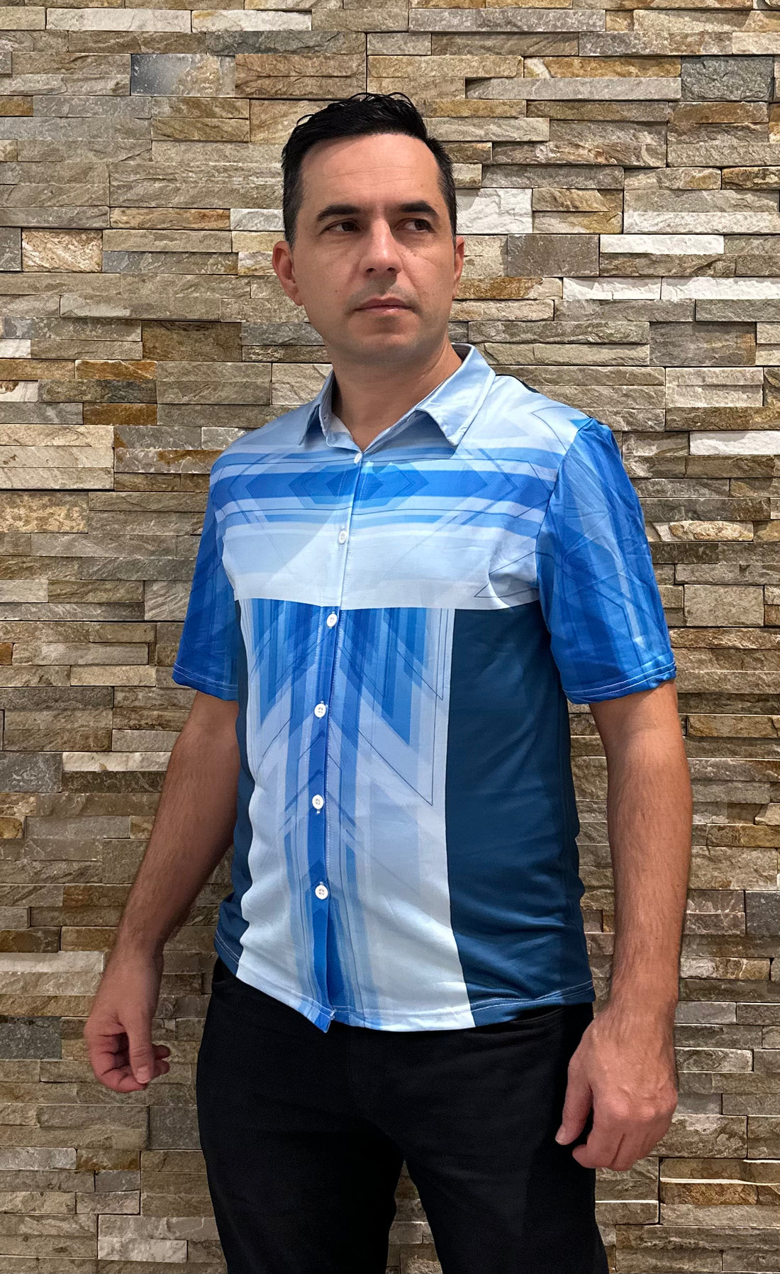 Blue line,Casual shirt,Short sleeve for Men