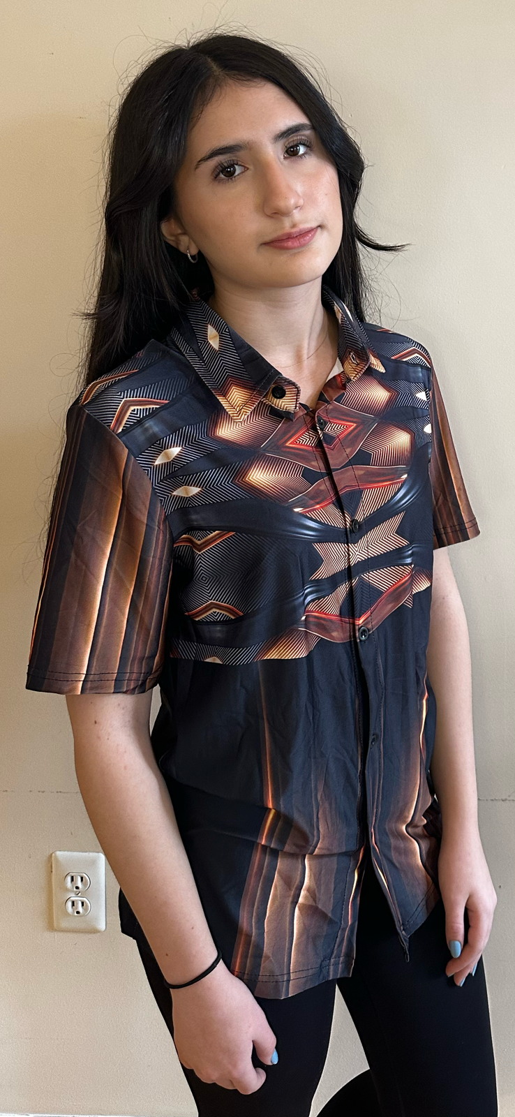 Gold 3D,Casual shirt,Short sleeve for women