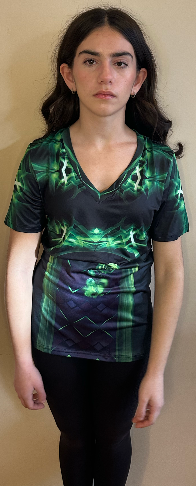 Green Rose,Style:V-neck,Short sleeve for Women