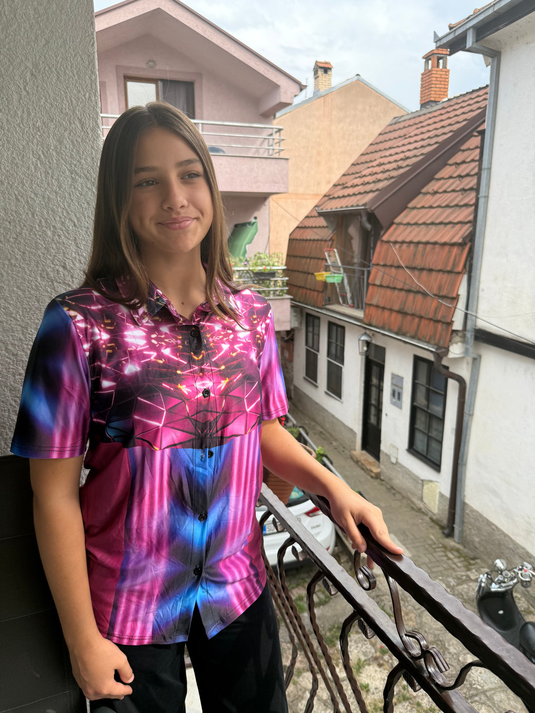 Pink Cube,Casual shirt,Short sleeve for Women