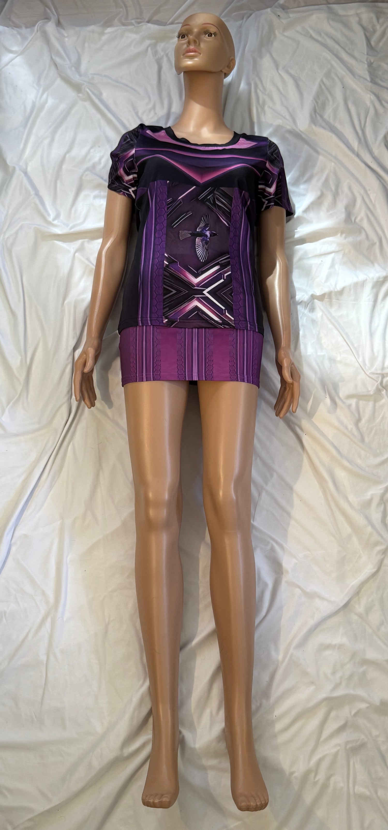 Lavender ,Elegant Purple Lower-Waist Mini Skirt for Stylish Women