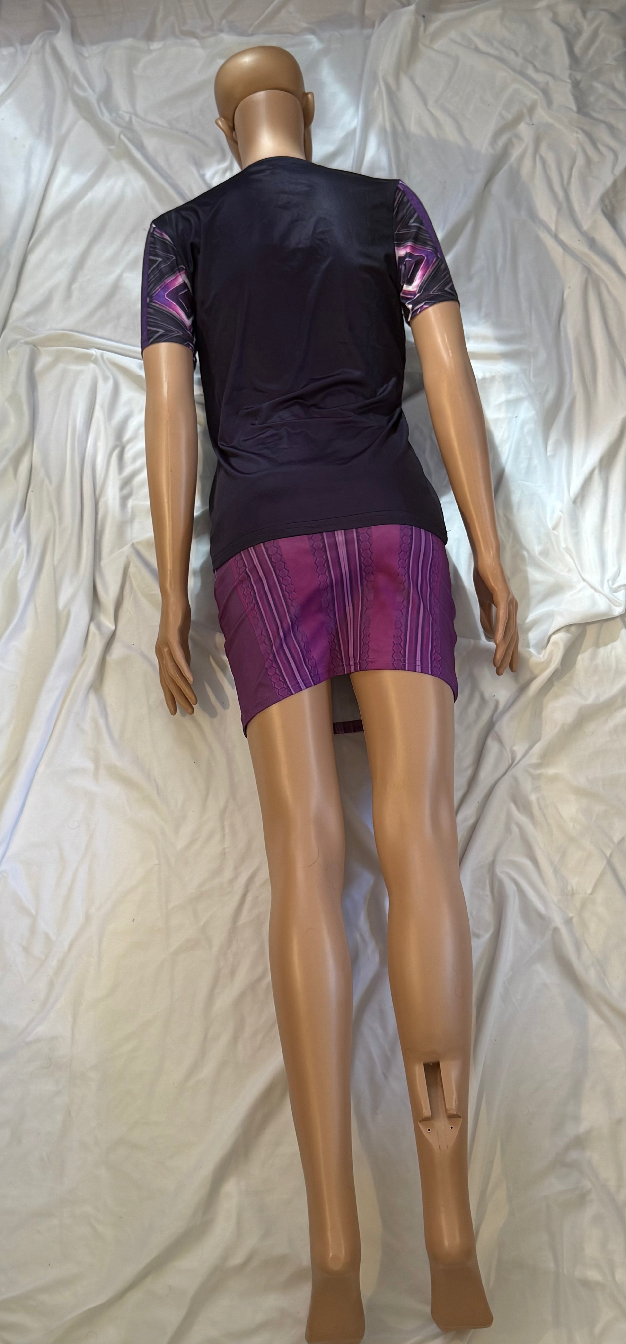 Lavender ,Elegant Purple Lower-Waist Mini Skirt for Stylish Women