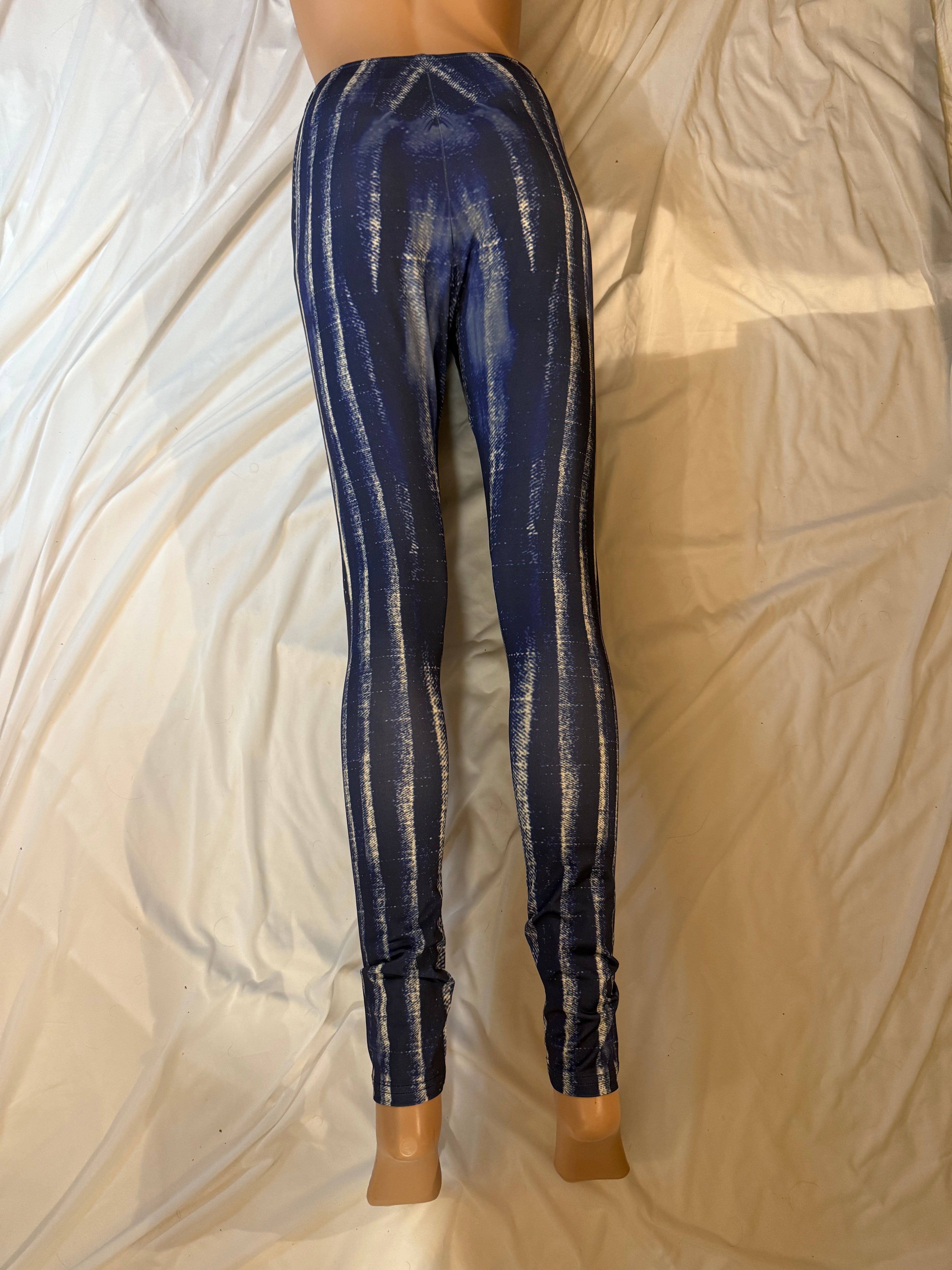 Blue tie dye jeans pattern,Women&