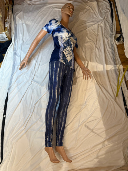 Blue tie dye jeans pattern,Women&