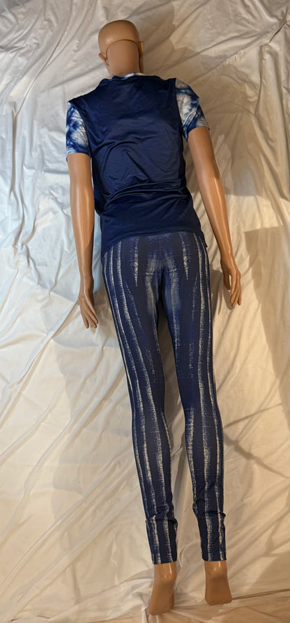 Blue tie dye jeans pattern,Women&