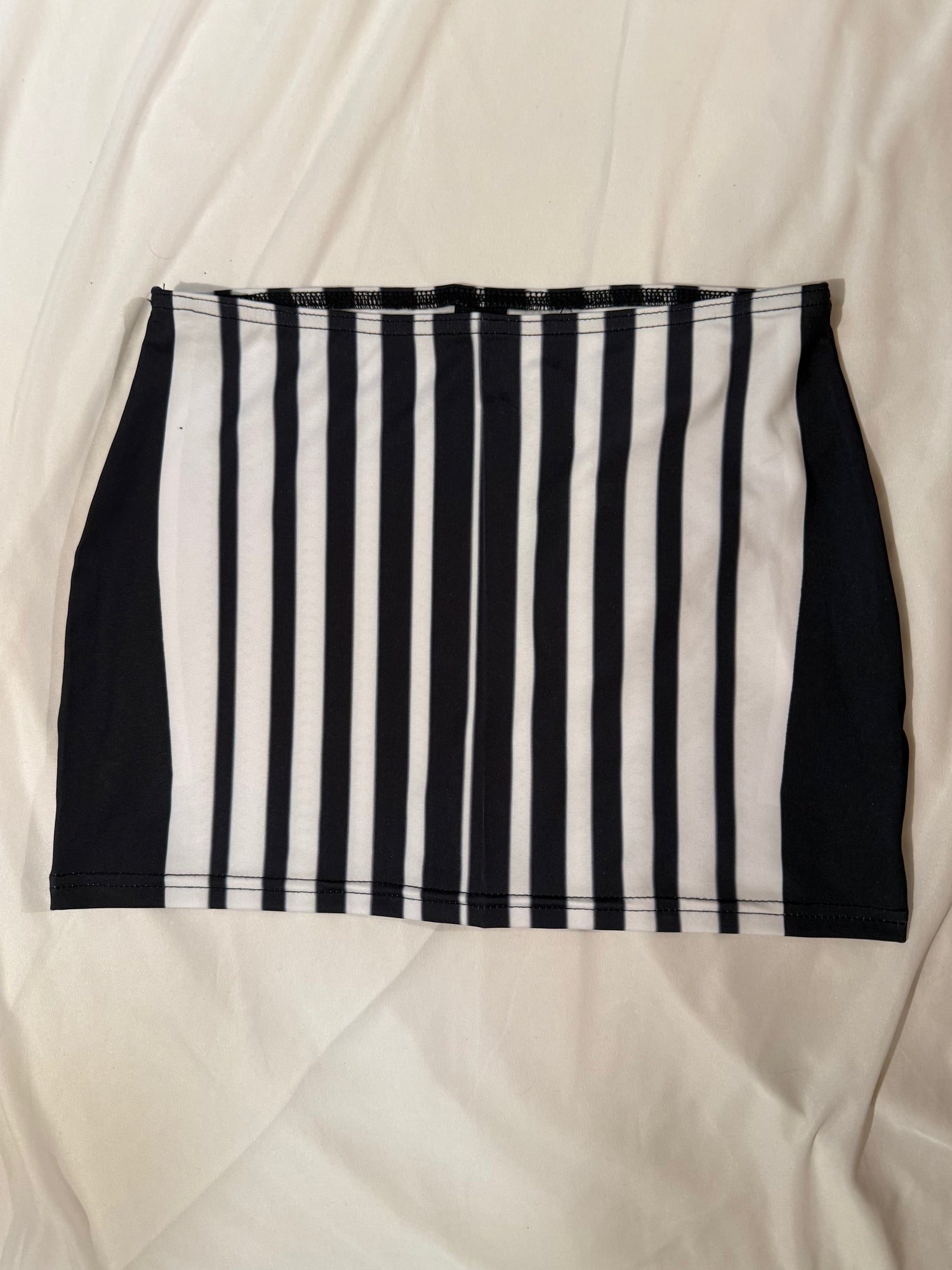 3D White Lines, Lower Waist. Mini Skirt - Versatile Fashion for Every Occasion