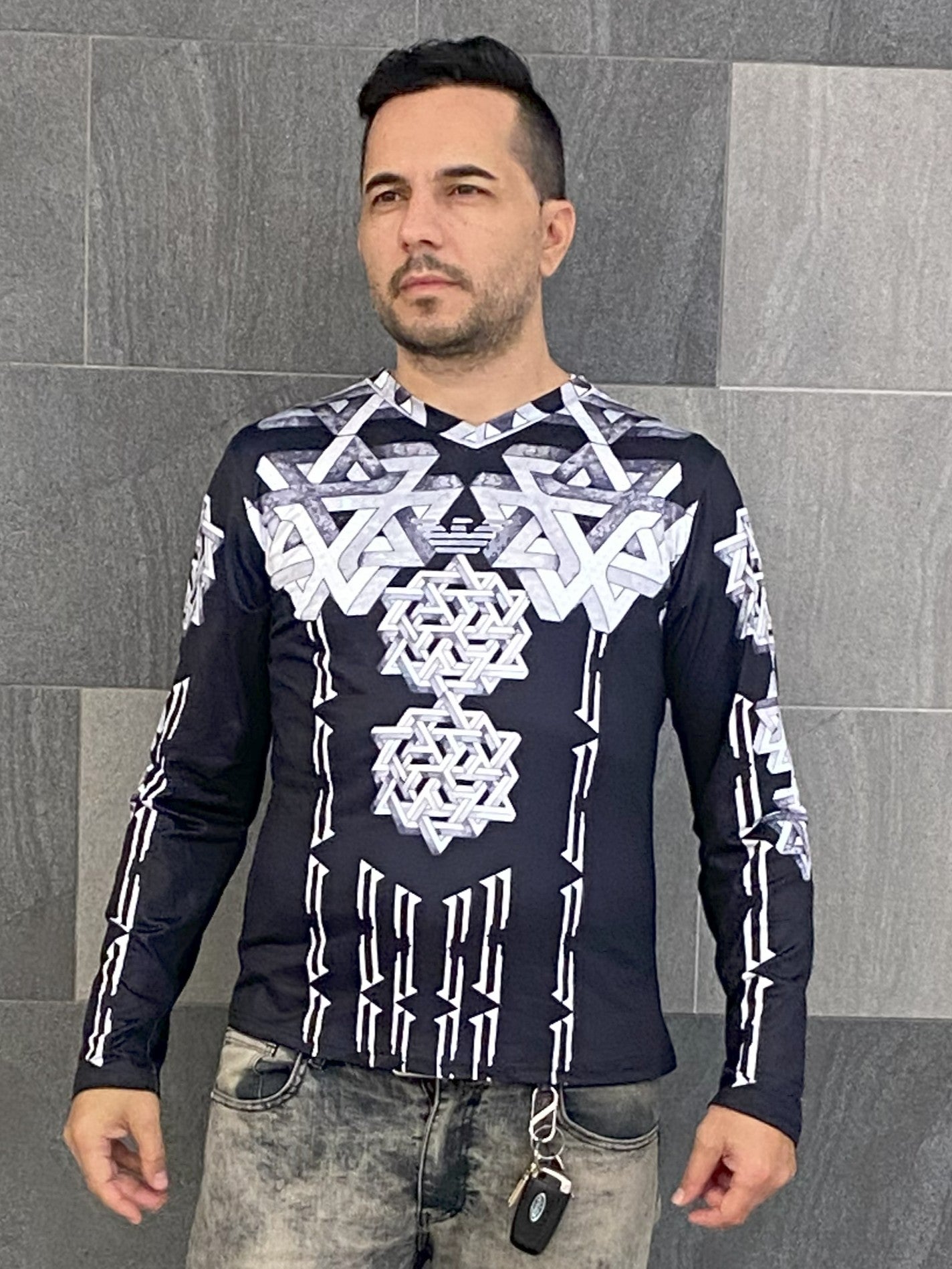 B Lit Clothing Eagle Style V-Neck Long Sleeve for Men