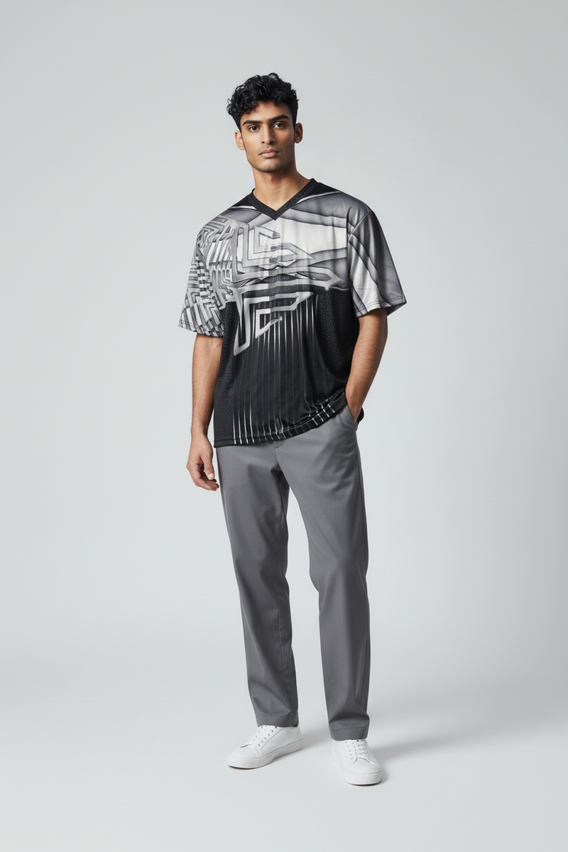 Silver triangle .V neck Tee — Men's