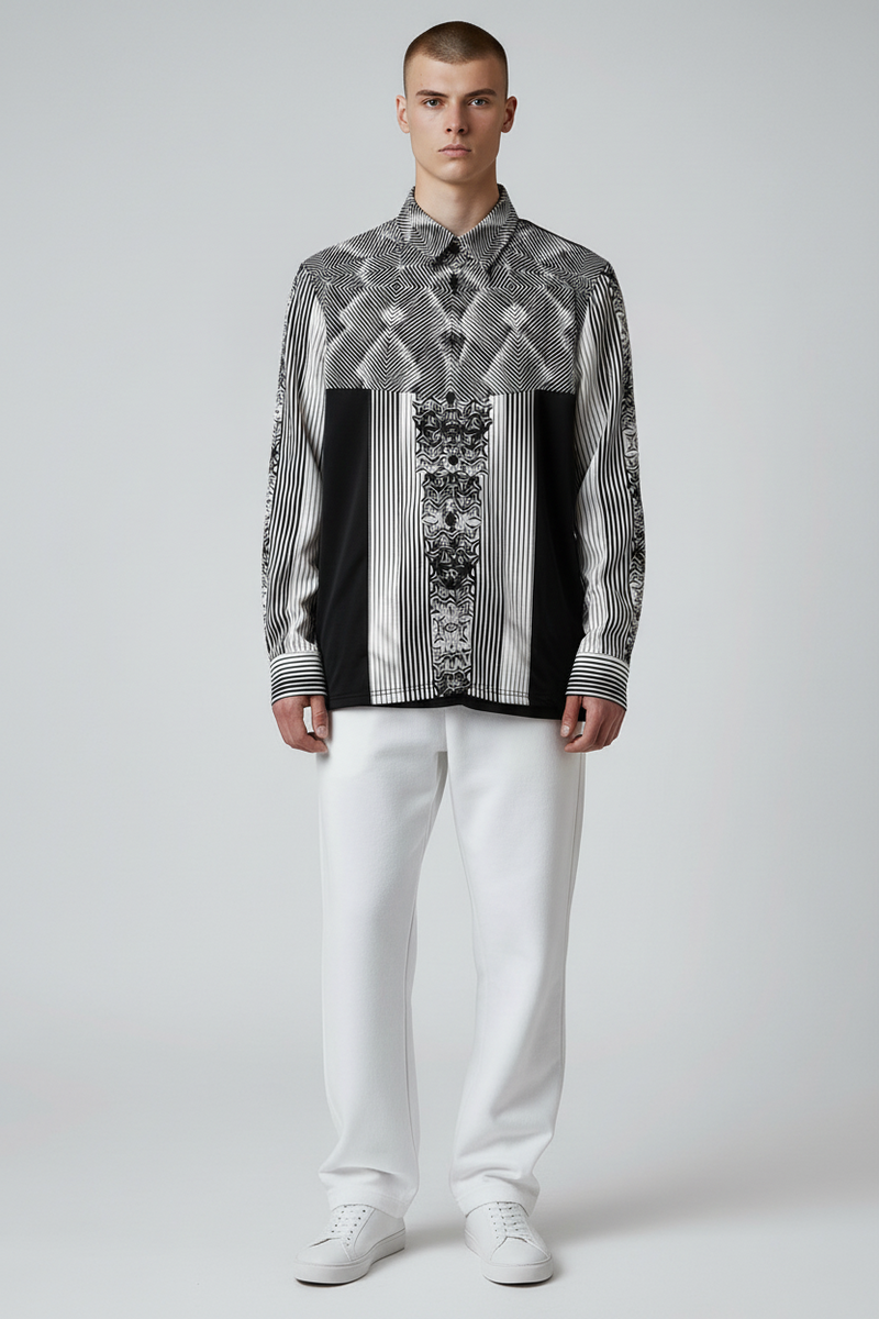 Silver cube.Causal Long Sleeve Tee — Men's